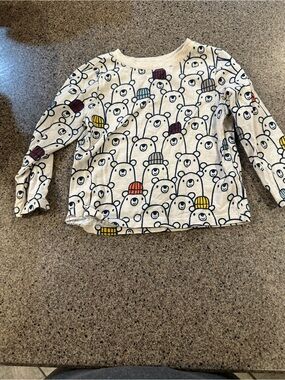 Garanimals Cream Long-Sleeve Tee with Navy Bear Print and Multicolor Hats